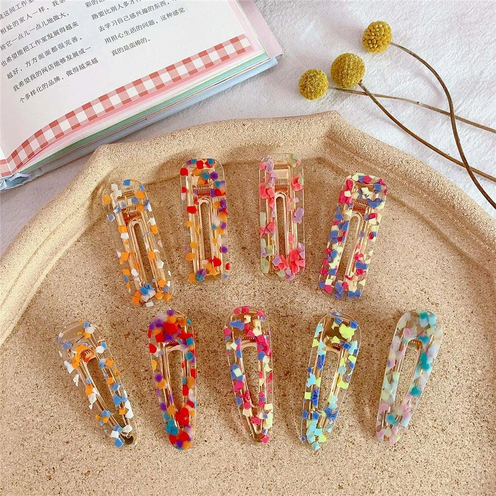 

Water drop Rectangle Hair Clips Women Colorful Acrylic Hollow Hair Clips Girls Acetate Hairpins Candy Jelly Color Barrettes