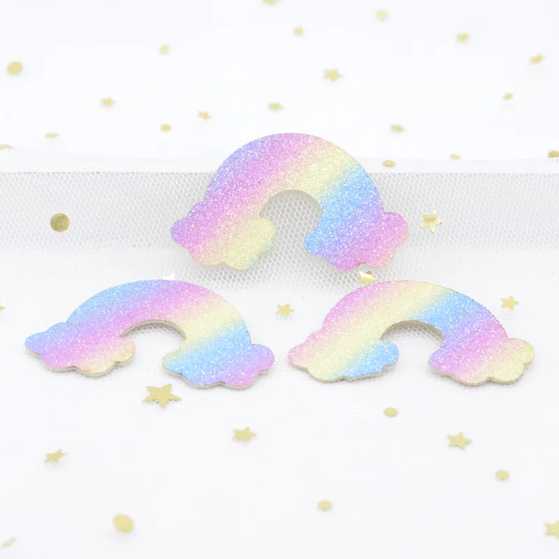 Аппликации из блестящей ткани 20 шт./лот Радужные облака для рукоделия Топпер
