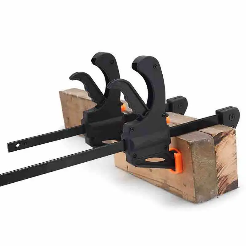 

4 Inch Woodworking Bar Fast F Clamping Grip Release Squeeze Carpentry Wood Trigger Clamps Plate Hand Ratchet Bar DIY Tool Clip