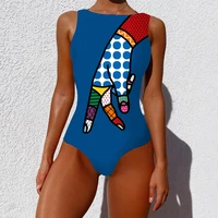 swimwear womens sexy bathing suit sleeveless one piece backless swimsuits abstract print bikinis fashion ladies swimsuits summer