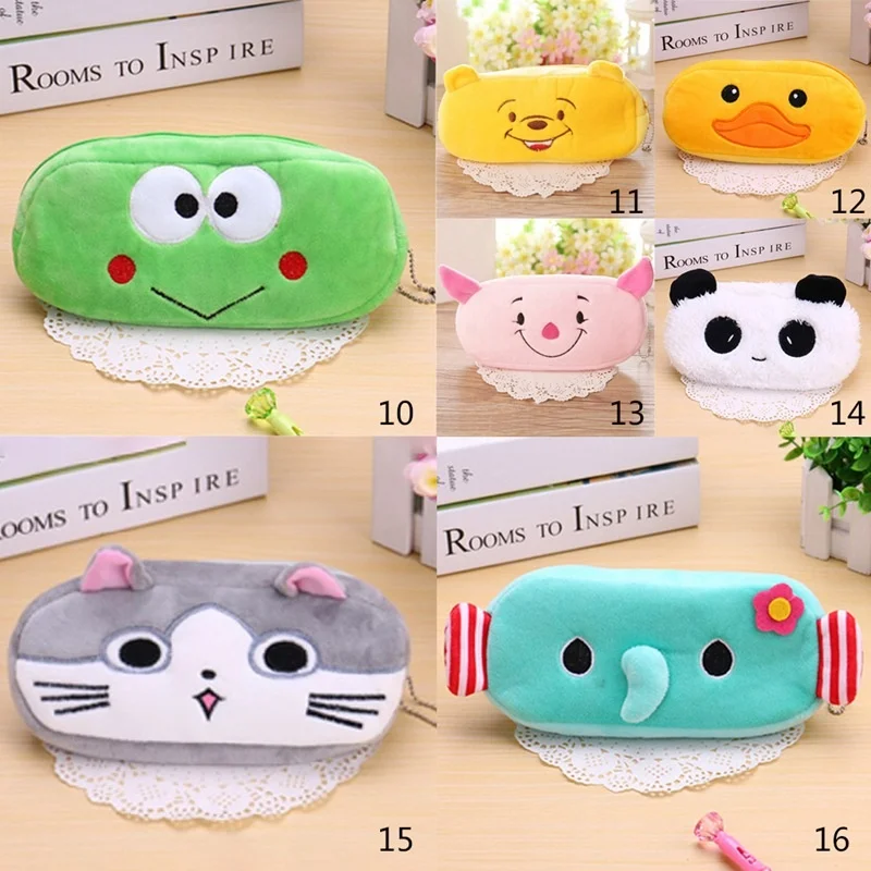 

Cute Kawaii Plush Animal girl Pencil Case Cartoon Fruit Pen Bag Box for cheap Stationery supplies Pouch school tools pencilcase