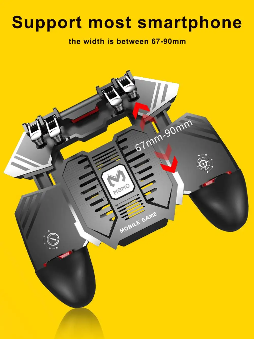 Новое поступление AK77 для PUBG Helper мобильный телефон Gamepade ручка радиатора Вентилятор с водяным охлаждением шесть пальцев ручка PUGB power Bank