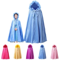 kids winter princess cloak rella elsa makeup accessories belle sleeping beauty coat magic hair velvet hooded cover