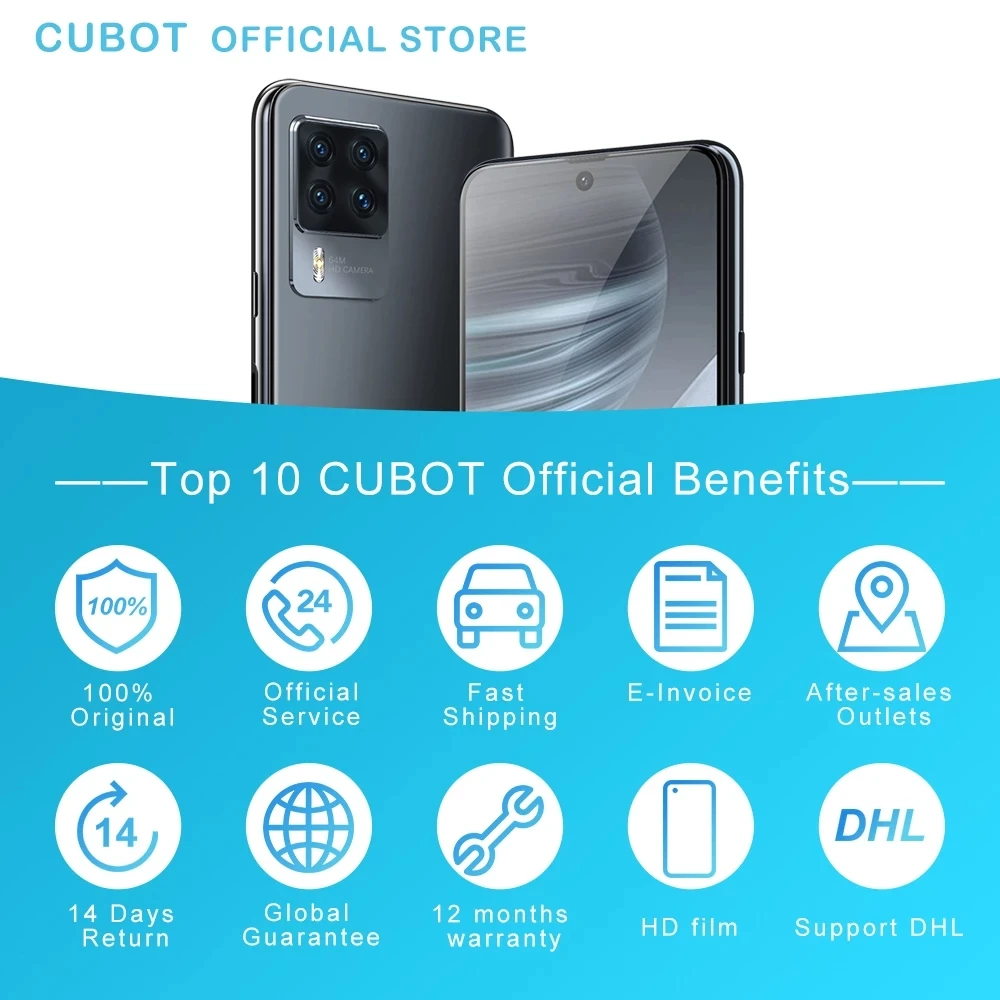 Смартфон Cubot X50 глобальной версии 4G LTE 8 ГБ + 128 FHD экран 64-мегапиксельная