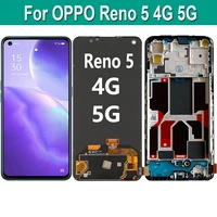 original 6 43 for oppo reno5 reno 5 cph2159 pegm00 pegt00 cph2145 lcd display screen touch digitizer assembly parts