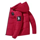 Куртка мужская с капюшоном, классический однотонный пуховик, Повседневная теплая ветрозащитная парка с принтом, Осень-зима