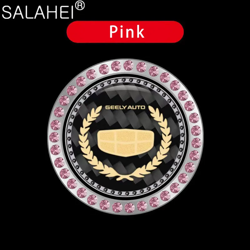 

One-click Carbon Fiber Diamond-studded Ignition Decal For Geely Atlas Coolray Mk Cross Boyue NL3 X6 EX7 Emgrand X7 SUV GS GT GC9