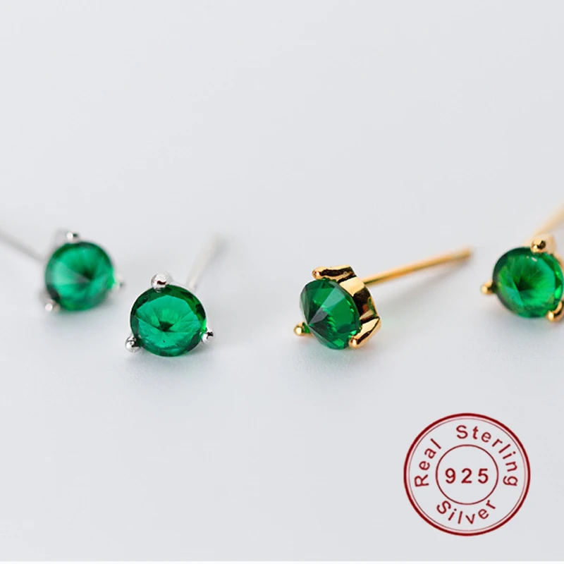 Настоящие женские серебряные серьги помолвка Изумрудный зеленый простой