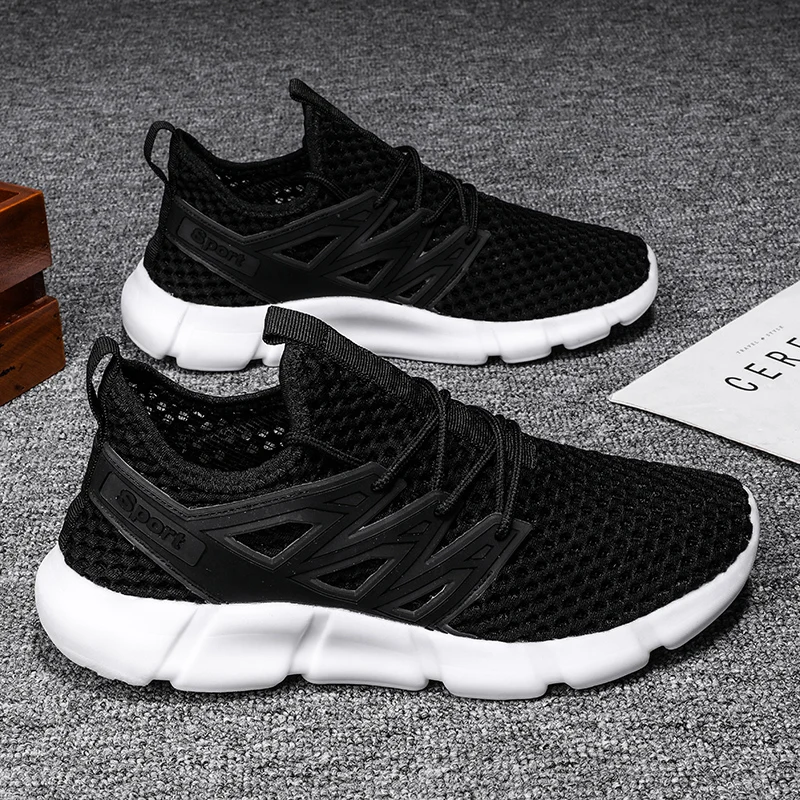 

Summer Men Casual Sneakers Mesh Sport Running Shoes Men Tennis Shoes Cool Designer Light Male Platform Training Walking Shoes 46