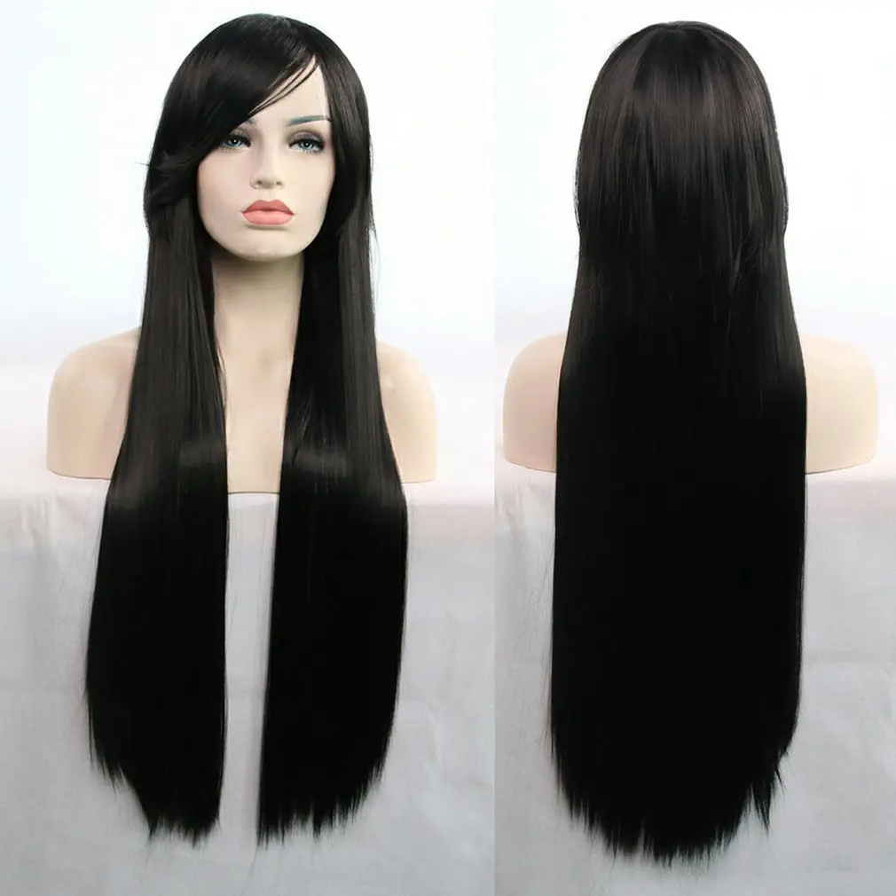 

Holloween Cosplay Costumes School Girls wig 80cm Long Straight Wig Cosplay Costume For Women Wigs Heat Resistant