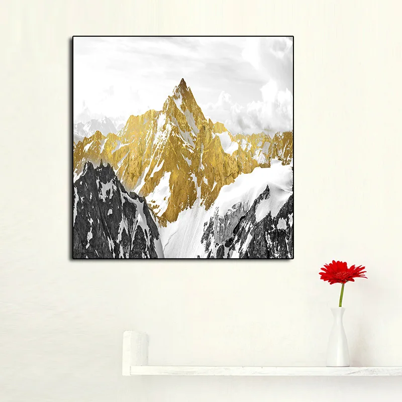 Абстрактный Золотой плакат живопись для дома настенные картины Графический