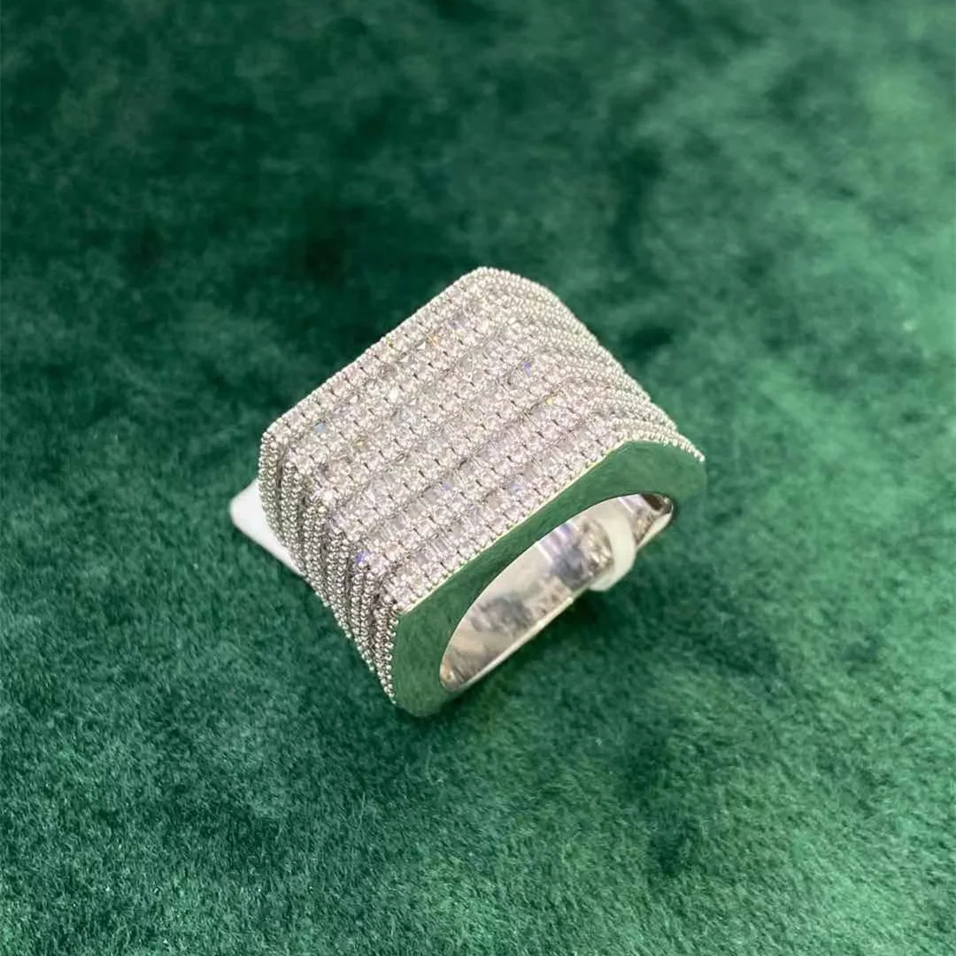 

Hip Hop Bling Rings All Iced Out Real Cubic Zirconia AAA Cool Mens Women Couple Gold & Silver Color Hiphop Ring