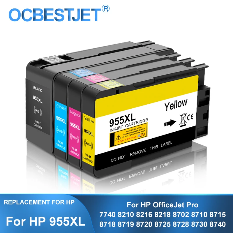 [Сторонний бренд] для HP 955XL 955X 955 сменный чернильный картридж Officejet Pro 7740 8210 8702 8710 8720