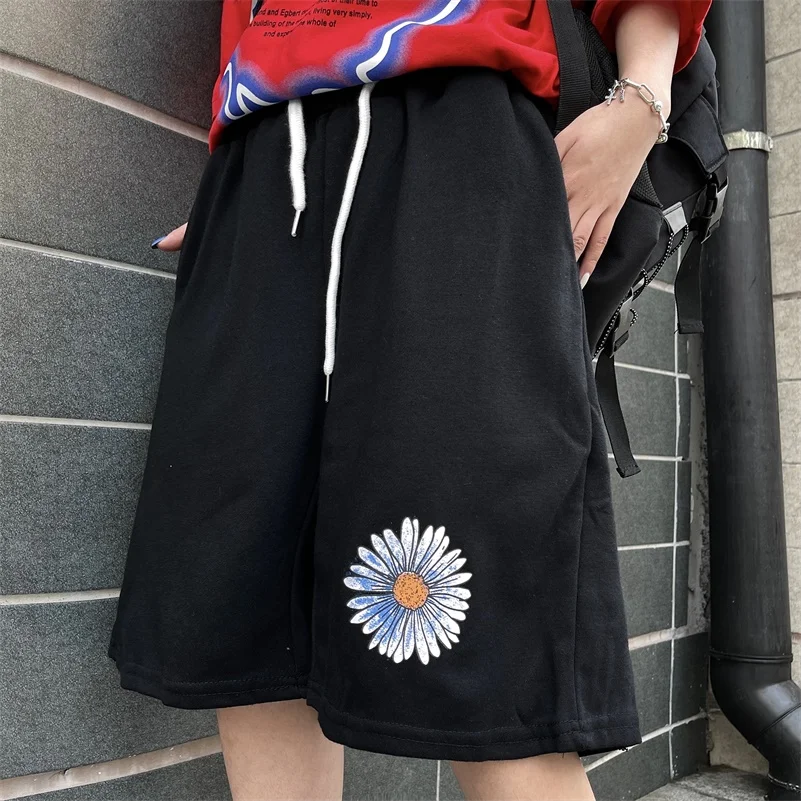 

Summer new style Korean daisy print loose casual five-point shorts
