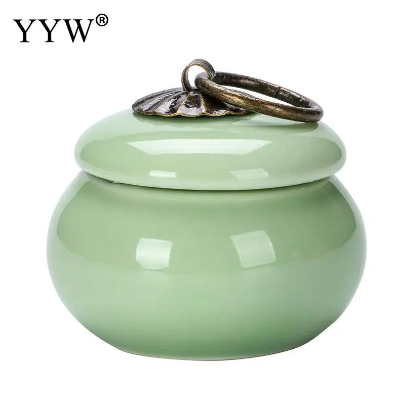 

Мини-Цветная Керамическая банка, креативная винтажная керамическая банка, герметичная портативная керамическая банка, мини-банка для хран...