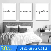 be our guest sign quote posters and prints modern wall art canvas painting black and white wall pictures guest bedroom decor