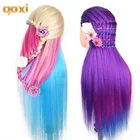Головы-манекены Qoxi с волосами 65 см для Плетения КОС tete de vovoa manniquin куклы-манекены голова-манекен для обучения парикмахерской укладке волос