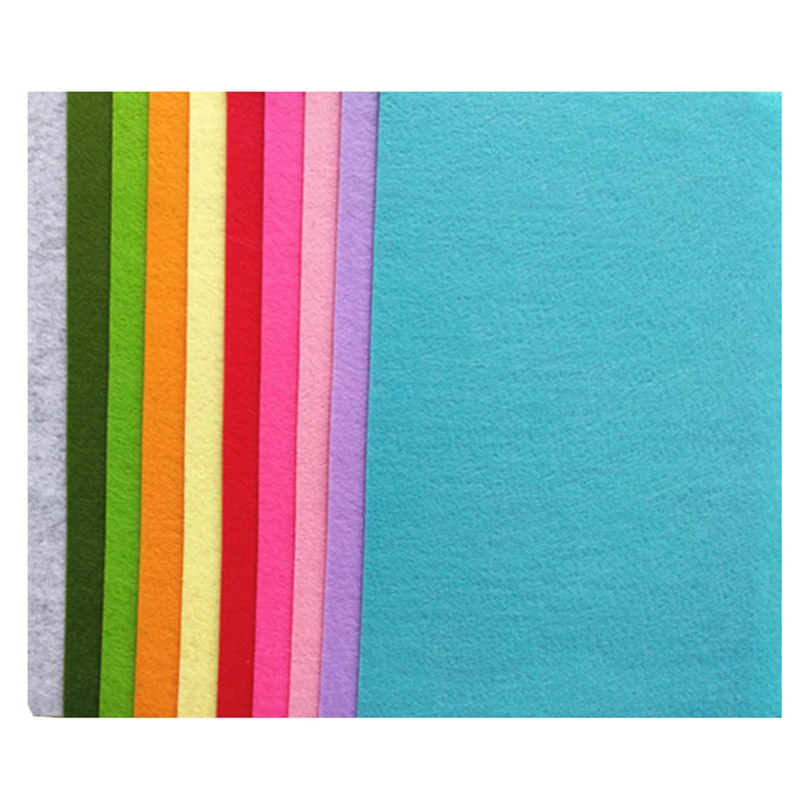 10pcs/set Non-woven Felt Fabric Polyester Sleeve Cloth Kids DIY Christmas Craft 1mm Thick Mixed Color Home Decoration 30X21cm | Дом и сад