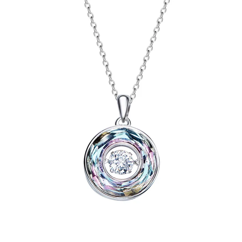 Женское Ожерелье с кулоном из серебра 925 пробы украшенное Австрийскими