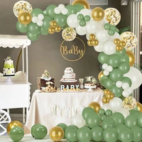 140pcs avocado green balloons garland arch kit confetti latex balloons wedding kids adults birthday party decoration baby shower