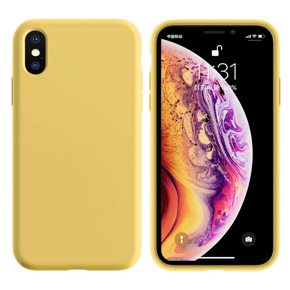 Yellow Силиконовый чехол для iPhone 11 Pro Max 11 Pro, высокое качество, официальный чехол s для iPhone 7 8 Plus X Xr Xs Max - Цвет: Yellow