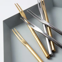 eco friendly fruit fork home gift snack dessert fork 304 stainless steel japanese style western tableware cutlery kitchen