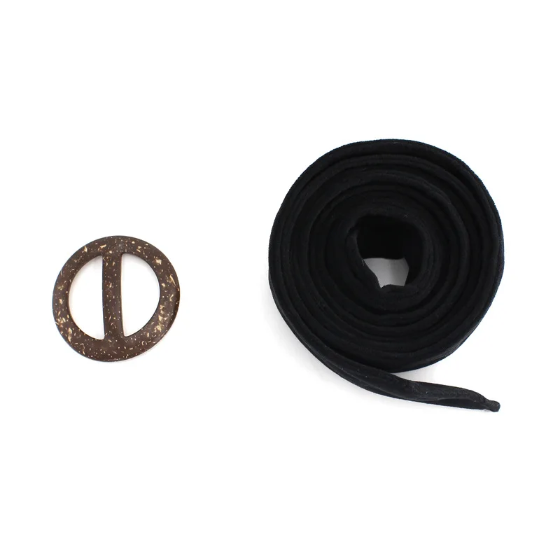 

2021 Autumn/winter belt with round buckle ladies double-fabric coat decoration wide bow windcoat waist straps Black khaki