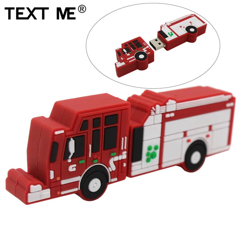 TEXT ME мультяшная модель пожарного грузовика usb2.0 4 ГБ 8 16 Флешка USB флешка креативный
