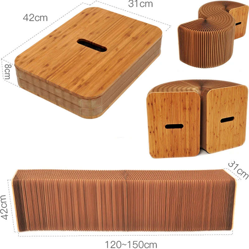 3 человек креативная складная крафт табурет из бумаги Nordic стол стул Гостиная