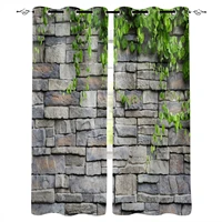 green leaf stone wall windows curtains for living room bedroom decorative kitchen curtains drapes treatments