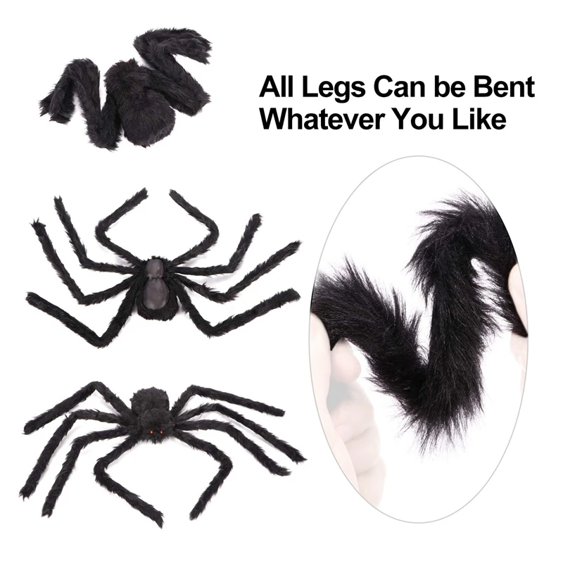Giant Spider Web with Three Realistic Looking Hairy Spiders-Outdoor Halloween Decorations Props DIY | Игрушки и хобби