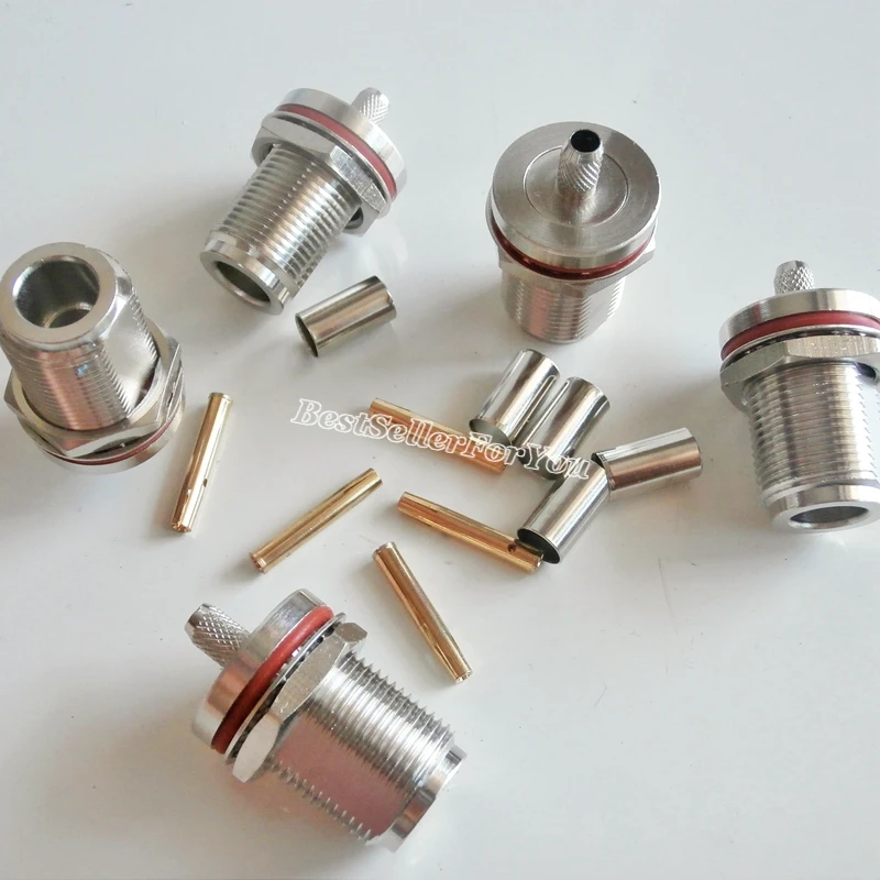 

5X N гнездо переборка обжимной для RG58 RG142 LMR195 RG400 кабель RF разъем