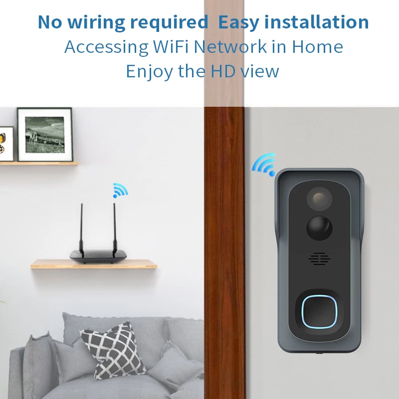 HD 1080P беспроводной Wifi Видео дверной Звонок IP безопасность умный аккумулятор камера интеллектуальное домашнее ночное видение PIR детектор движения