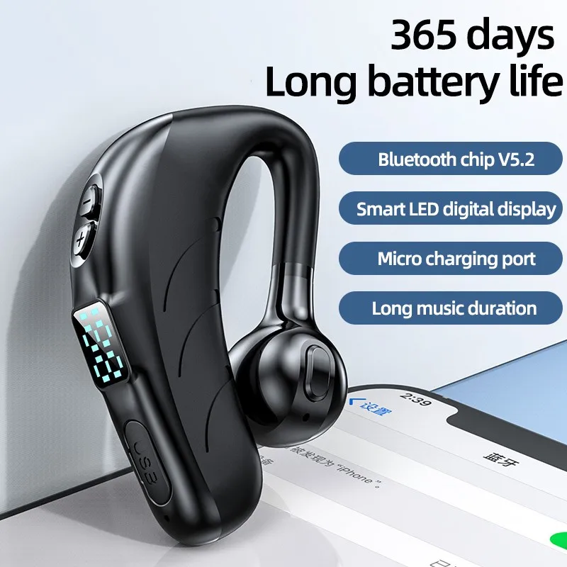 

Наушники P13, цифровые одноушные автомобильные деловые, с ушным крючком, водонепроницаемая, с длительным временем работы, совместимая с ...