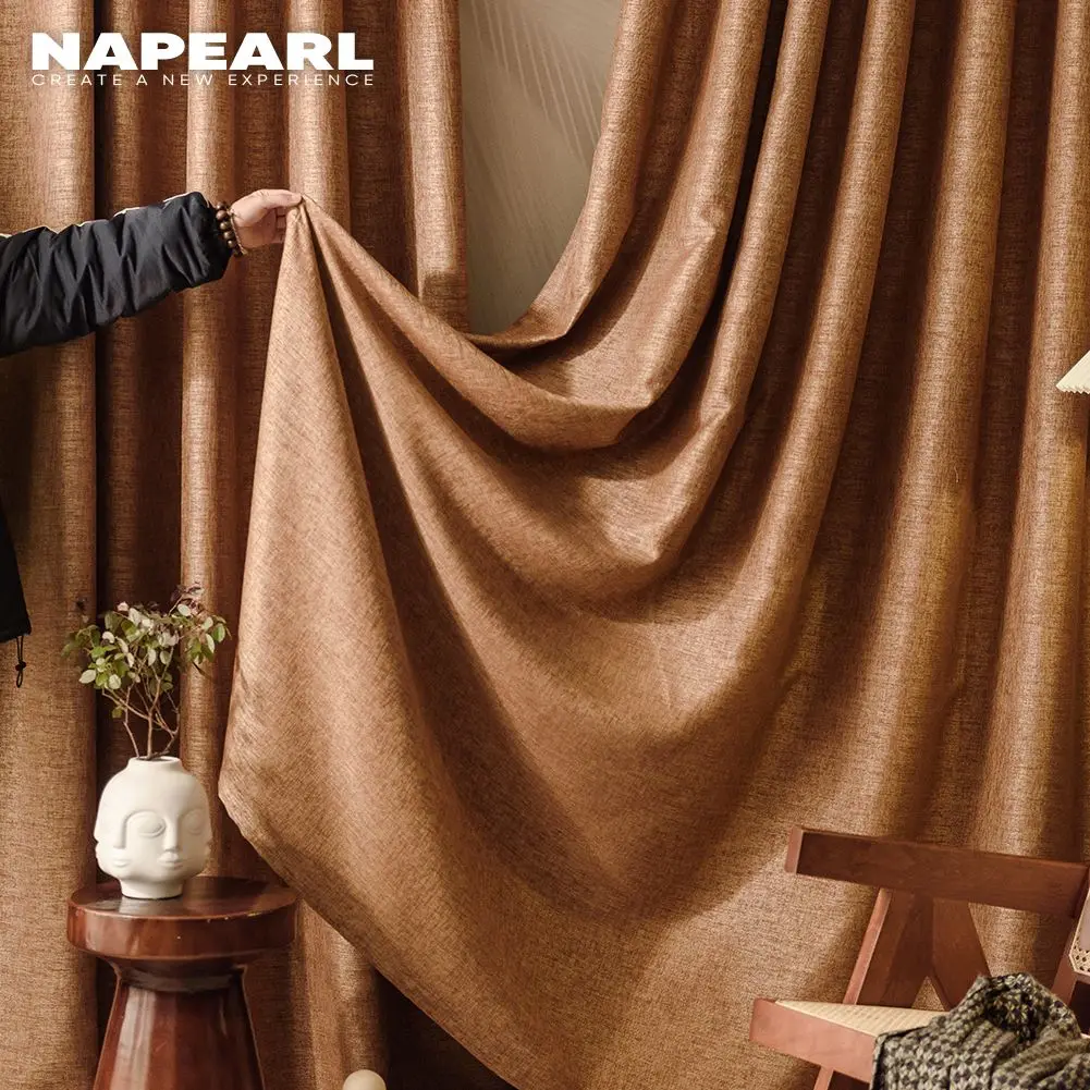 Затемняющие шторы NAPEARL оконные занавески из искусственного льна с высоким