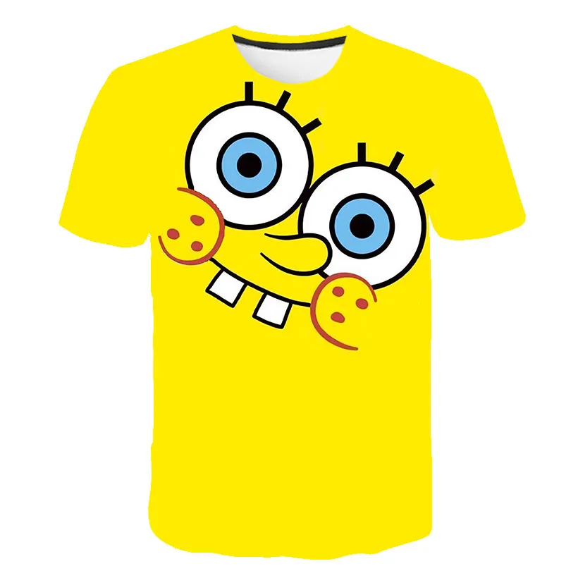 Новинка 2019 года футболка с короткими рукавами губкой Бобом хлопковый топ одежда