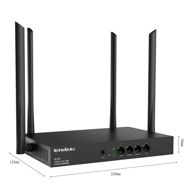 Tenda W15EV2.0 AC1200M Беспроводной Wi-Fi роутер с 2,4G/5G поддержка vpn-сети, L2TP, двухдиапазонный Wi-Fi ретранслятор, управление приложением