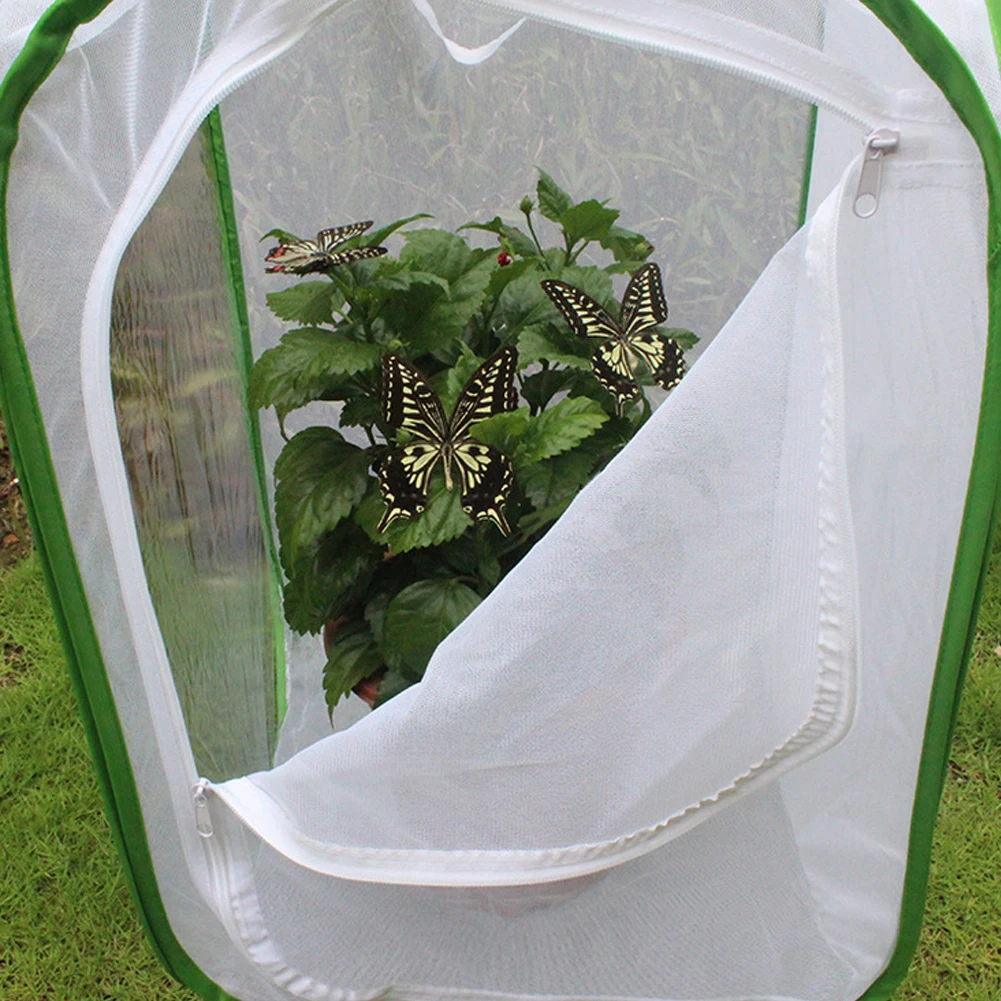 

Insect Feeding Box Habitat Cage Pop Up Cage Collapsible Mesh Net Terrarium Zipper Plant Insect Tent Butterfly Breeding Enclosure