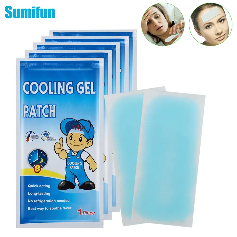 

5pcs Cooling Patches Fever Down Medical Plaster Migraine Headache Heat Stroke Prevention Sticker Forehead Paste For Adult Baby