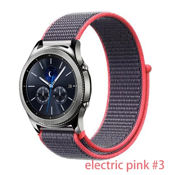electric pink 3 Нейлоновый ремешок-петля для samsung galaxy watch 46 мм 42 мм galaxy watch active 2 ремешок gear s3/22 мм 20 мм ремешок для часов huawei watch gt 2 - Цвет ремешка: electric pink 3