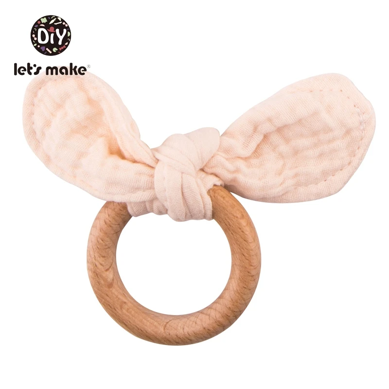 rabbit ring white Давайте сделаем деревянный зубопрорезыватель соски зажимы цепь держатель для соски слюни нагрудники животное Дерево грызун 1 шт. Подарочная коробка Детские Прорезыватели - Цвет: rabbit ring white
