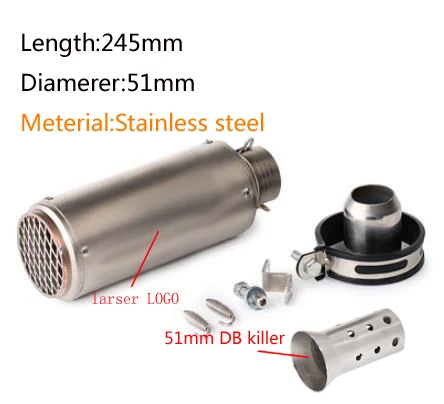 A1-51mm 51 мм/60 мм выхлопная труба мотоцикла с DB killer выхлопная труба мотоцикла глушитель для gp-project выхлопная труба из углеродного волокна - Цвет: A1-51mm