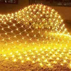Светодиодная сетчатая Гирлянда-занавеска, Рождественская гирлянда, 6x4 м, 220 светодиодов, США, ЕС, в, для вечерние ринки, свадьбы, Нового года, уличное украшение для сада