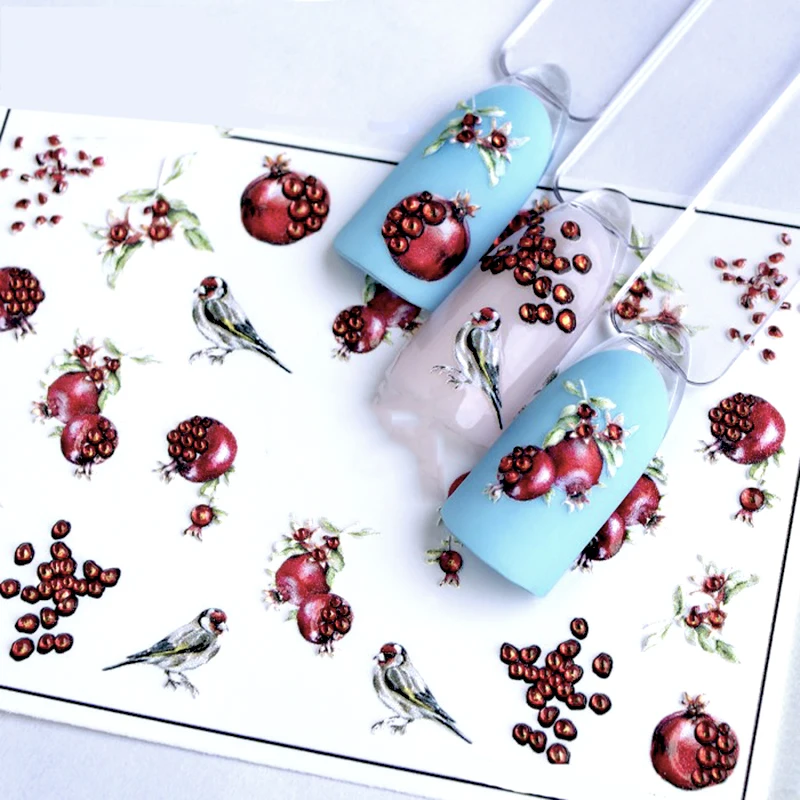 3D акриловые гравированные наклейки для ногтей Цветочные водные переводки Z0245 |