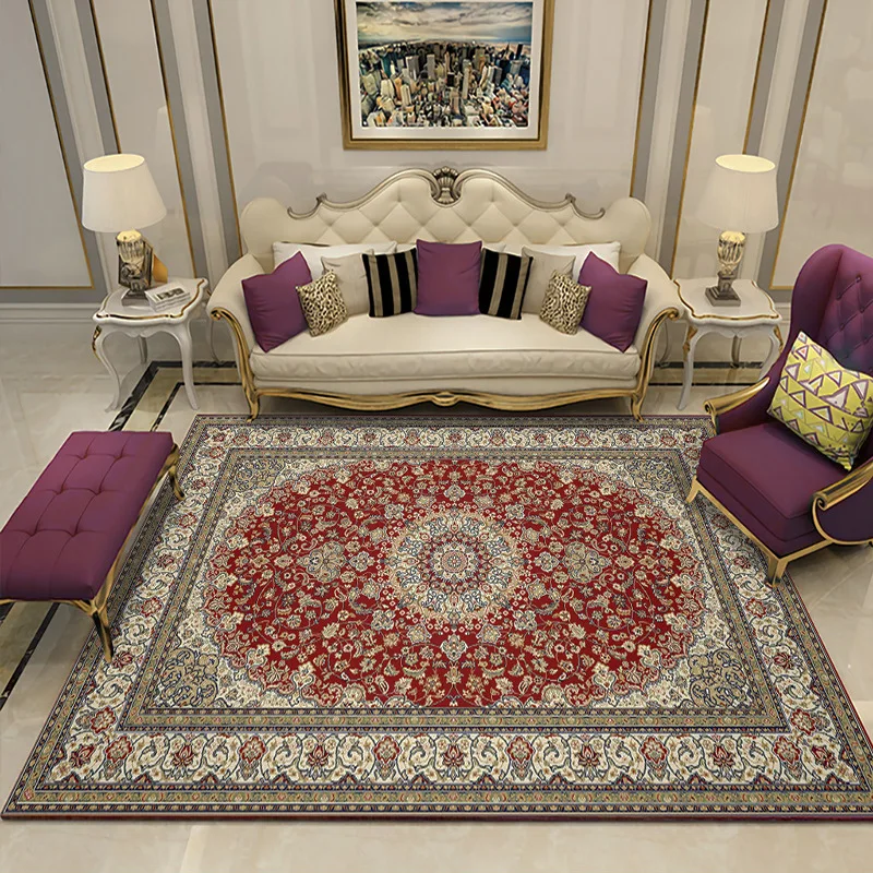 Американский Ретро персидский ковер с узором для гостиной спальни нескользящий