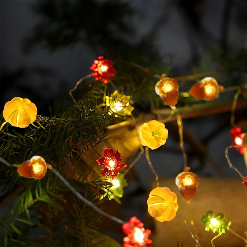 

Christmas Lights 3m 30leds Pumpkin Pine Cone Light String Christmas Tree Decorations for Wedding Holiday Lighting Garland Decor