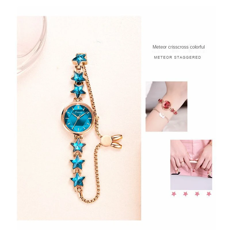 Lucky star bracelet watch ladies Korean version ins stretch buckle light luxury rose gold quartz watch enlarge