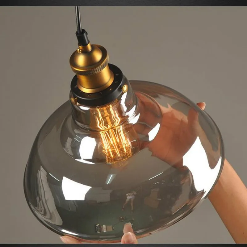 Винтажный подвесной светильник s стеклянный Лофт промышленная Подвесная лампа