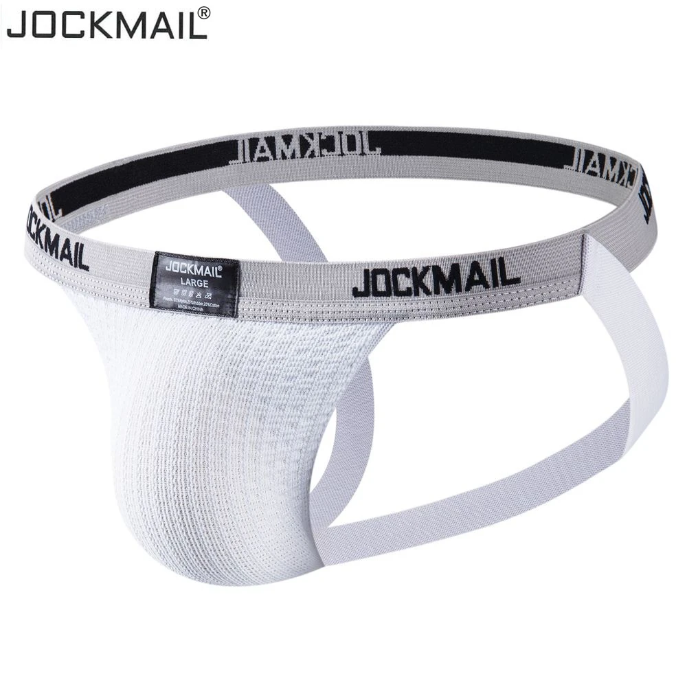 JOCKMAIL Brand New Men's Jockstrap Athletic Supporter Underwear Gym Workout Strap Brief W/ Stretch Mesh Pouch Sexy Gay Underwear