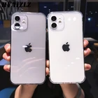 Противоударный Прозрачный чехол для iPhone 13, 12 Mini, 11 Pro Max, Xr, X, SE 2020, 7, 8 Plus, с точными отверстиями для объектива, мягкий ТПУ, с подушкой безопасности